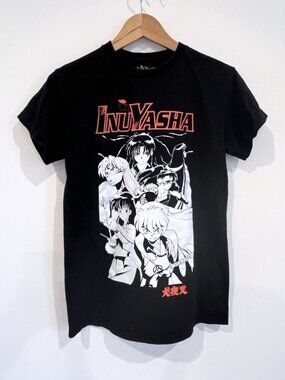 Inuyasha Anime Graphic Black Tee S Cast Print 2009